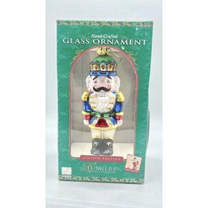 VTG 1999 Lumiere Hand Blown Glass Toy Soldier Nutcracker Ornament